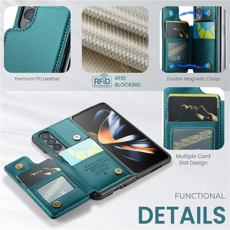 CASEME C22 Series for Samsung Galaxy Z Fold4 5G Case Glossy Kickstand Phone Protector