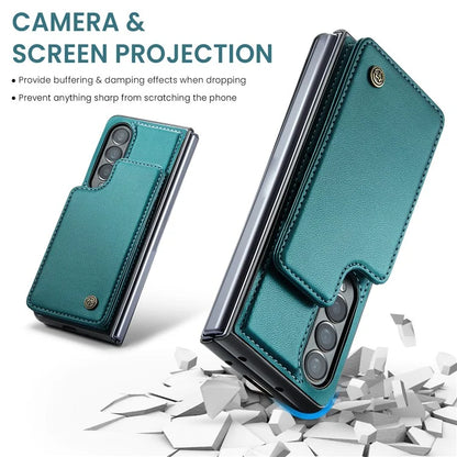 CASEME C22 Series for Samsung Galaxy Z Fold4 5G Case Glossy Kickstand Phone Protector