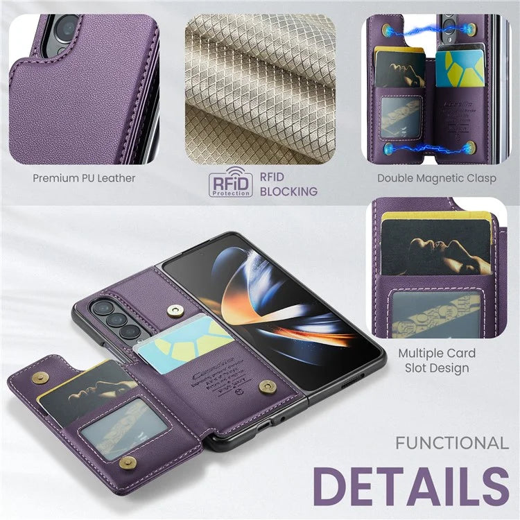 CASEME C22 Series for Samsung Galaxy Z Fold4 5G Case Glossy Kickstand Phone Protector