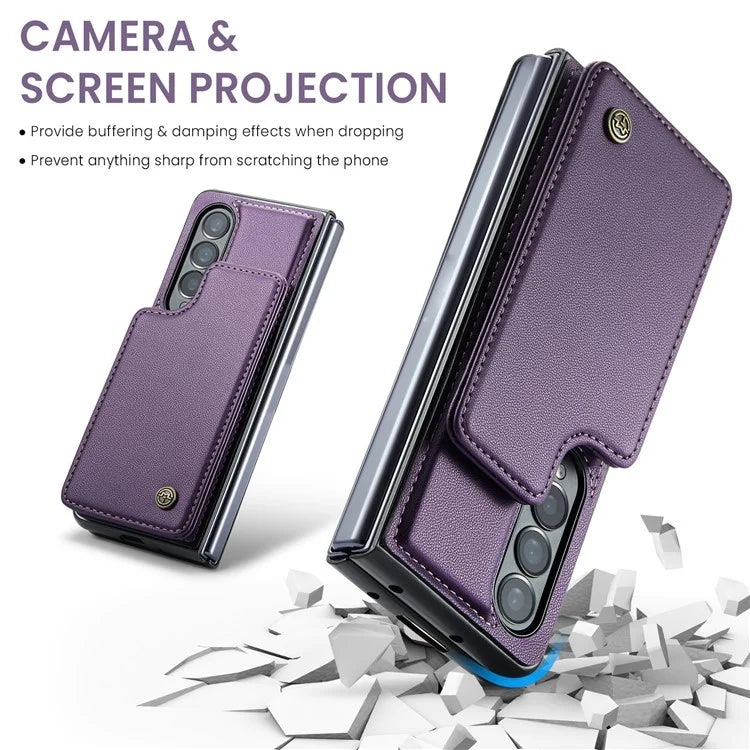 CASEME C22 Series for Samsung Galaxy Z Fold4 5G Case Glossy Kickstand Phone Protector