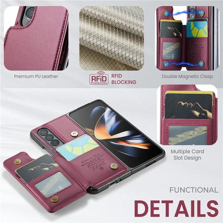 CASEME C22 Series for Samsung Galaxy Z Fold4 5G Case Glossy Kickstand Phone Protector
