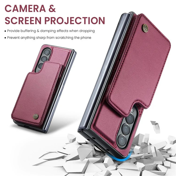 CASEME C22 Series for Samsung Galaxy Z Fold4 5G Case Glossy Kickstand Phone Protector