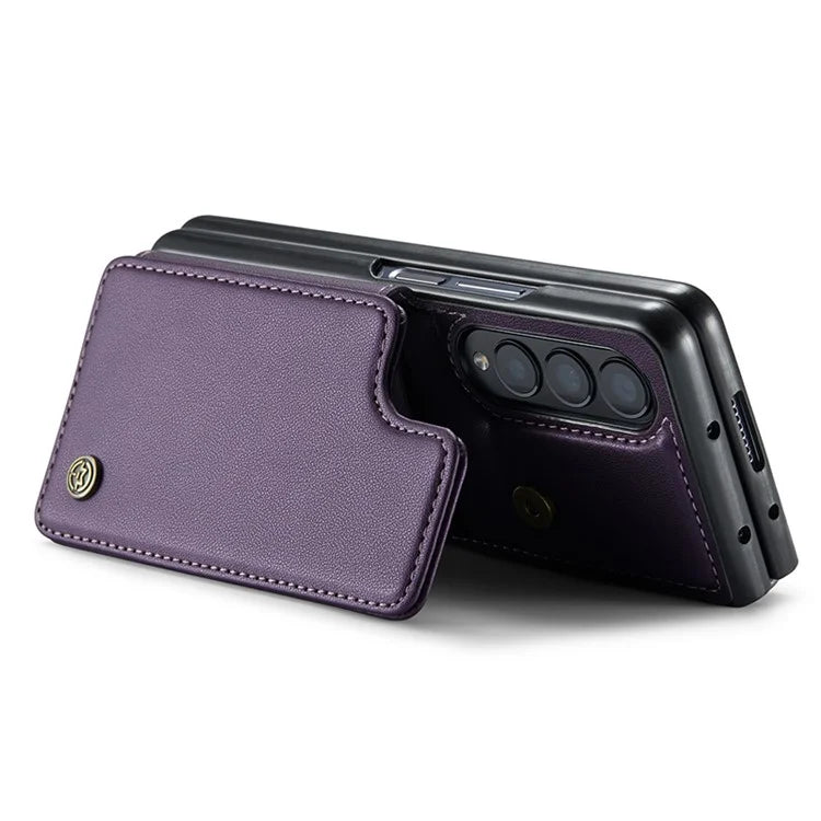 CASEME C22 Series for Samsung Galaxy Z Fold3 5G Case RFID Blocking 4 Card Slots Cellphone Cover