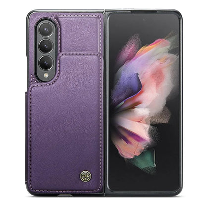 CASEME C22 Series for Samsung Galaxy Z Fold3 5G Case RFID Blocking 4 Card Slots Cellphone Cover