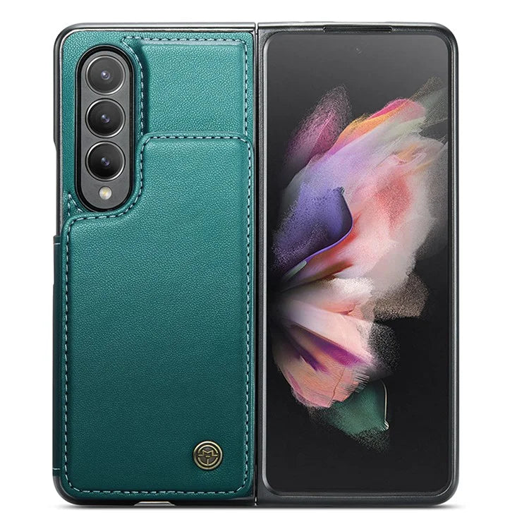 CASEME C22 Series for Samsung Galaxy Z Fold3 5G Case RFID Blocking 4 Card Slots Cellphone Cover