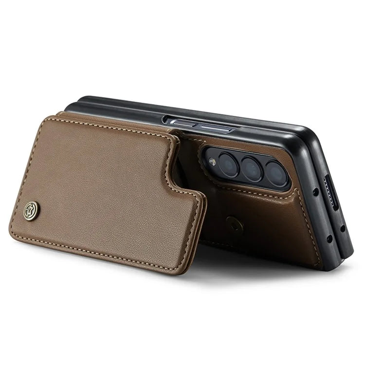 CASEME C22 Series for Samsung Galaxy Z Fold3 5G Case RFID Blocking 4 Card Slots Cellphone Cover