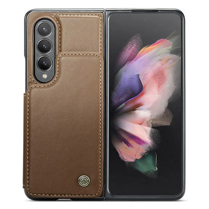 CASEME C22 Series for Samsung Galaxy Z Fold3 5G Case RFID Blocking 4 Card Slots Cellphone Cover