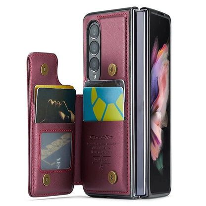 CASEME C22 Series for Samsung Galaxy Z Fold3 5G Case RFID Blocking 4 Card Slots Cellphone Cover