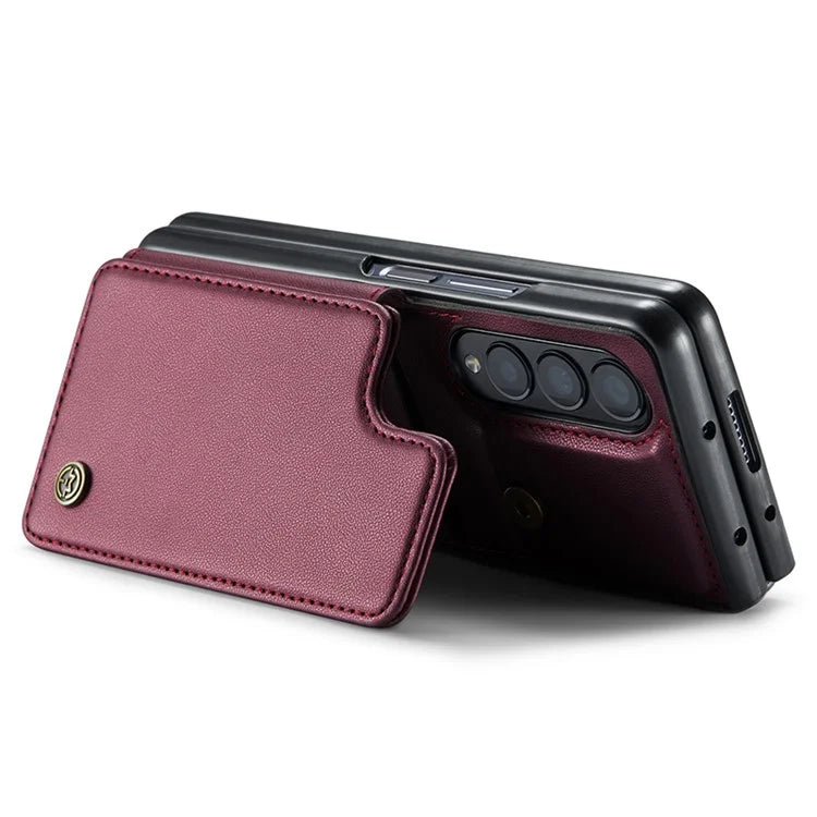 CASEME C22 Series for Samsung Galaxy Z Fold3 5G Case RFID Blocking 4 Card Slots Cellphone Cover