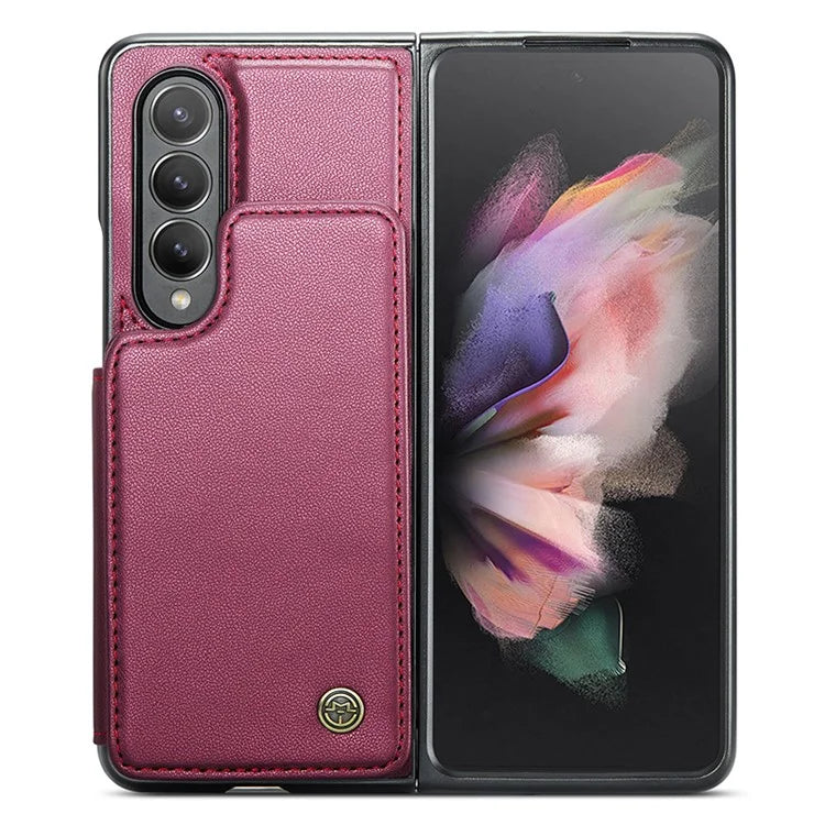 CASEME C22 Series for Samsung Galaxy Z Fold3 5G Case RFID Blocking 4 Card Slots Cellphone Cover