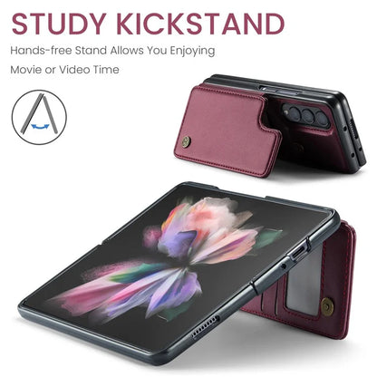 CASEME C22 Series for Samsung Galaxy Z Fold3 5G Case RFID Blocking 4 Card Slots Cellphone Cover