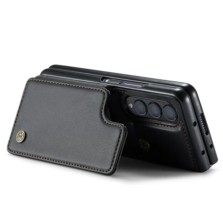 CASEME C22 Series for Samsung Galaxy Z Fold3 5G Case RFID Blocking 4 Card Slots Cellphone Cover