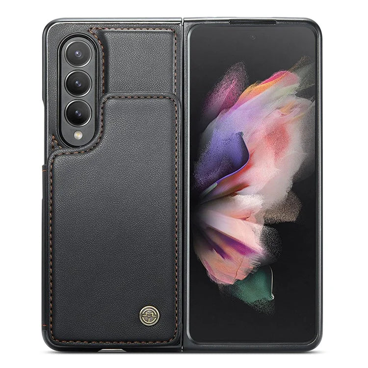 CASEME C22 Series for Samsung Galaxy Z Fold3 5G Case RFID Blocking 4 Card Slots Cellphone Cover