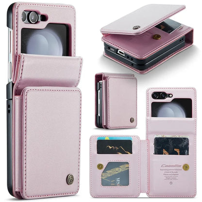 CASEME C22 Series For Samsung Galaxy Z Flip5 5G Phone Case RFID Blocking Leather+TPU Shell Cover