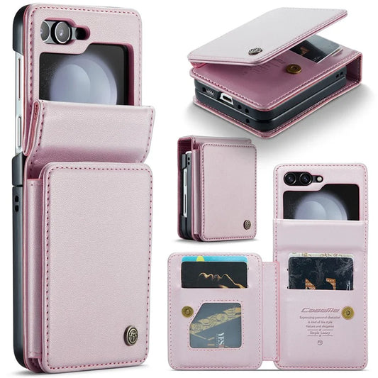 CASEME C22 Series For Samsung Galaxy Z Flip5 5G Phone Case RFID Blocking Leather+TPU Shell Cover