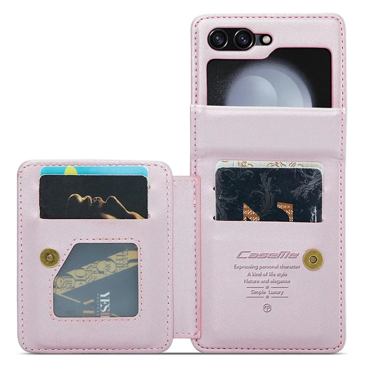 CASEME C22 Series For Samsung Galaxy Z Flip5 5G Phone Case RFID Blocking Leather+TPU Shell Cover