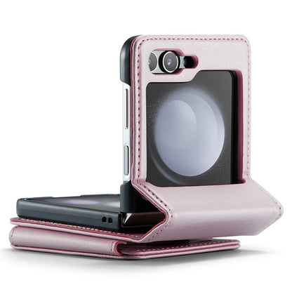 CASEME C22 Series For Samsung Galaxy Z Flip5 5G Phone Case RFID Blocking Leather+TPU Shell Cover