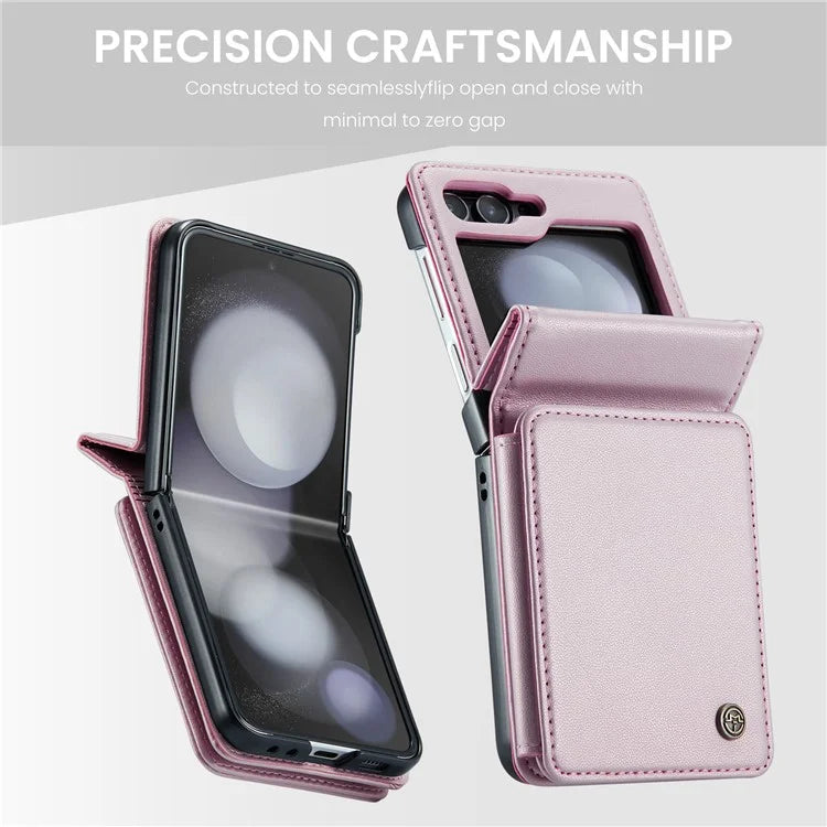 CASEME C22 Series For Samsung Galaxy Z Flip5 5G Phone Case RFID Blocking Leather+TPU Shell Cover