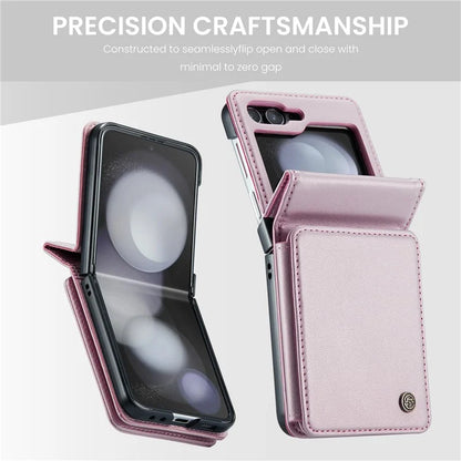 CASEME C22 Series For Samsung Galaxy Z Flip5 5G Phone Case RFID Blocking Leather+TPU Shell Cover