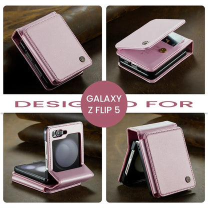 CASEME C22 Series For Samsung Galaxy Z Flip5 5G Phone Case RFID Blocking Leather+TPU Shell Cover