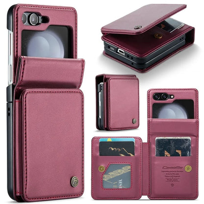 CASEME C22 Series For Samsung Galaxy Z Flip5 5G Phone Case RFID Blocking Leather+TPU Shell Cover