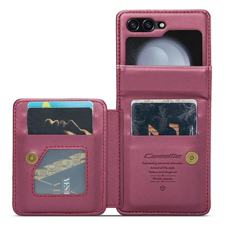CASEME C22 Series For Samsung Galaxy Z Flip5 5G Phone Case RFID Blocking Leather+TPU Shell Cover