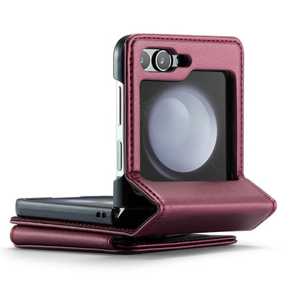 CASEME C22 Series For Samsung Galaxy Z Flip5 5G Phone Case RFID Blocking Leather+TPU Shell Cover
