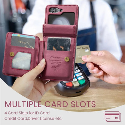 CASEME C22 Series For Samsung Galaxy Z Flip5 5G Phone Case RFID Blocking Leather+TPU Shell Cover