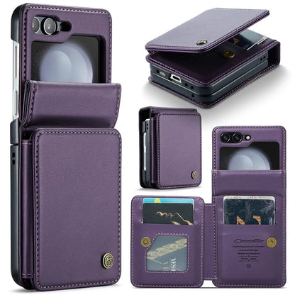CASEME C22 Series For Samsung Galaxy Z Flip5 5G Phone Case RFID Blocking Leather+TPU Shell Cover