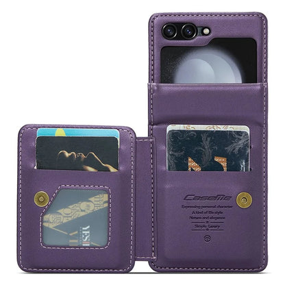 CASEME C22 Series For Samsung Galaxy Z Flip5 5G Phone Case RFID Blocking Leather+TPU Shell Cover