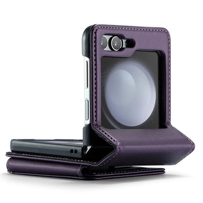 CASEME C22 Series For Samsung Galaxy Z Flip5 5G Phone Case RFID Blocking Leather+TPU Shell Cover