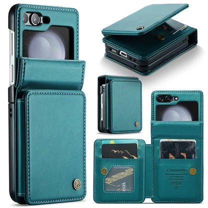 CASEME C22 Series For Samsung Galaxy Z Flip5 5G Phone Case RFID Blocking Leather+TPU Shell Cover