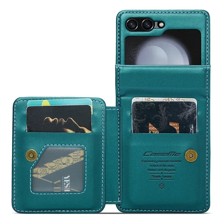 CASEME C22 Series For Samsung Galaxy Z Flip5 5G Phone Case RFID Blocking Leather+TPU Shell Cover
