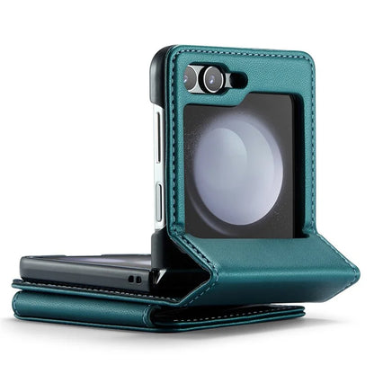 CASEME C22 Series For Samsung Galaxy Z Flip5 5G Phone Case RFID Blocking Leather+TPU Shell Cover