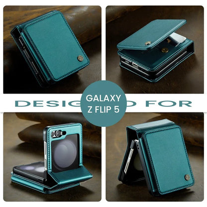 CASEME C22 Series For Samsung Galaxy Z Flip5 5G Phone Case RFID Blocking Leather+TPU Shell Cover
