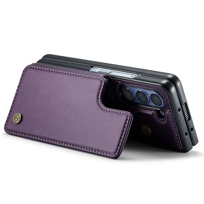 CASEME C22 Series for Samsung Galaxy Z Fold5 5G Case TPU+PU Leather Glossy Phone Shell with 4 Card Holder