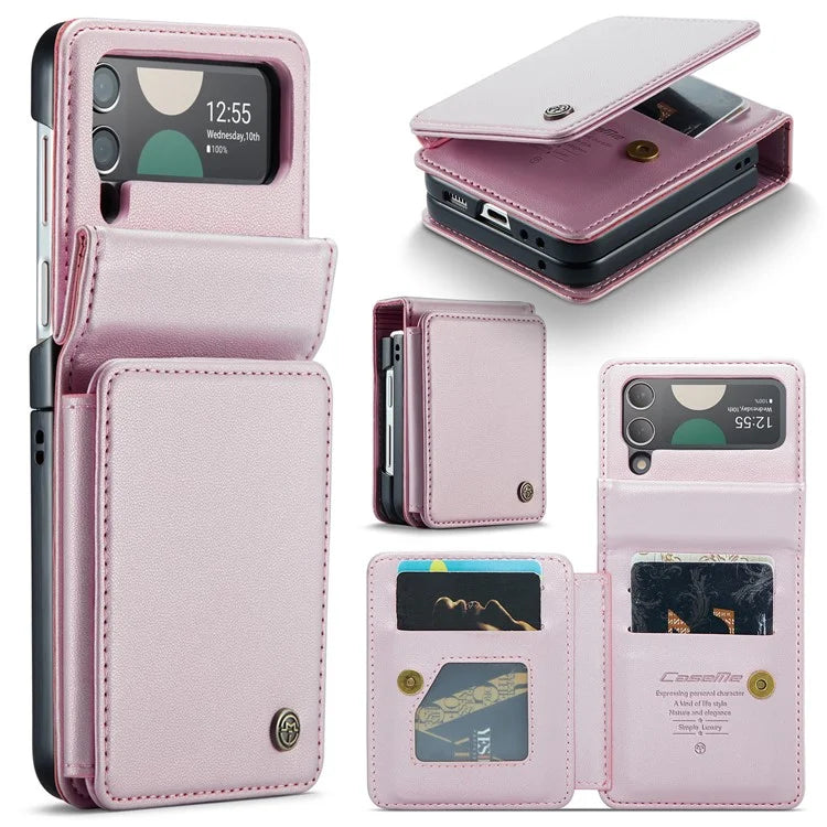 CASEME C22 Series for Samsung Galaxy Z Flip3 5G Case Litchi Texture RFID Blocking Mobile Phone Cover