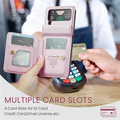CASEME C22 Series for Samsung Galaxy Z Flip3 5G Case Litchi Texture RFID Blocking Mobile Phone Cover