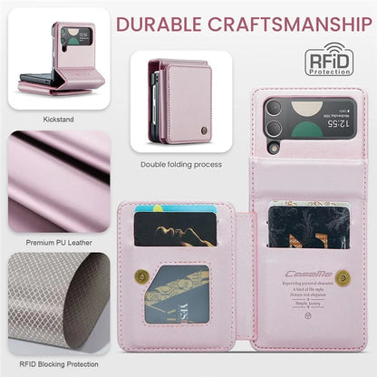 CASEME C22 Series for Samsung Galaxy Z Flip3 5G Case Litchi Texture RFID Blocking Mobile Phone Cover