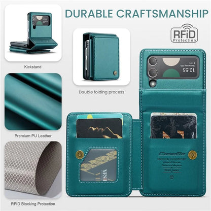 CASEME C22 Series for Samsung Galaxy Z Flip3 5G Case Litchi Texture RFID Blocking Mobile Phone Cover