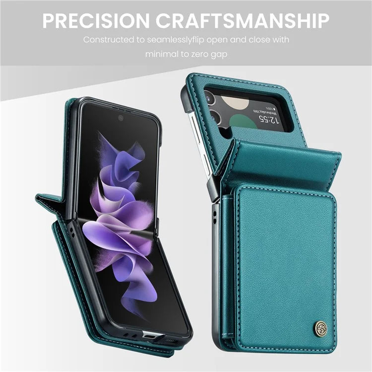 CASEME C22 Series for Samsung Galaxy Z Flip3 5G Case Litchi Texture RFID Blocking Mobile Phone Cover
