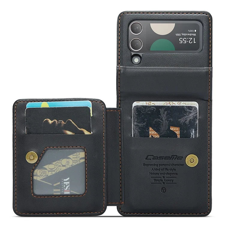 CASEME C22 Series for Samsung Galaxy Z Flip3 5G Case Litchi Texture RFID Blocking Mobile Phone Cover