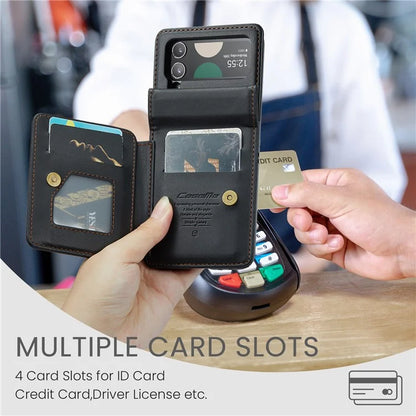 CASEME C22 Series for Samsung Galaxy Z Flip3 5G Case Litchi Texture RFID Blocking Mobile Phone Cover