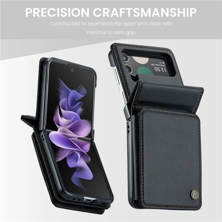 CASEME C22 Series for Samsung Galaxy Z Flip3 5G Case Litchi Texture RFID Blocking Mobile Phone Cover