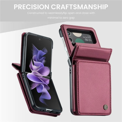 CASEME C22 Series for Samsung Galaxy Z Flip3 5G Case Litchi Texture RFID Blocking Mobile Phone Cover