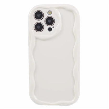For iPhone 15 Pro Max TPU Phone Case Wave Curly Frame Shape Shockproof Cover
