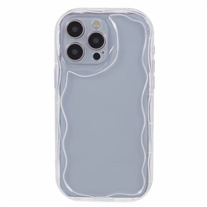 For iPhone 15 Pro Max TPU Phone Case Wave Curly Frame Shape Shockproof Cover
