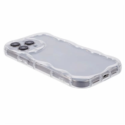 For iPhone 15 Pro Max TPU Phone Case Wave Curly Frame Shape Shockproof Cover