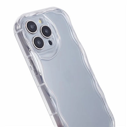 For iPhone 15 Pro Max TPU Phone Case Wave Curly Frame Shape Shockproof Cover