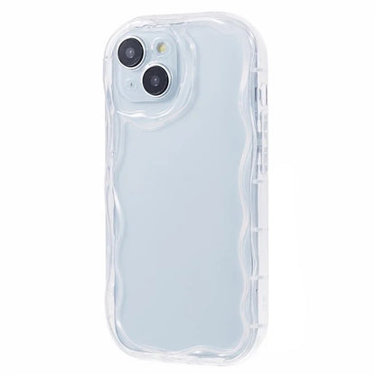 For iPhone 15 Phone Case Wave Shape Frame Design TPU Cover